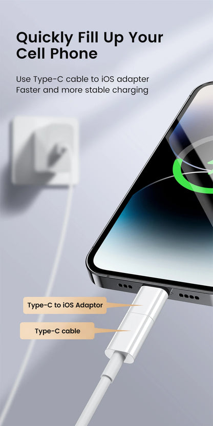 Type C To Lightning Adapter Type C Male To Lightning Female Converter High Speed Charging/Transfer Adapter for iphone 15 16
