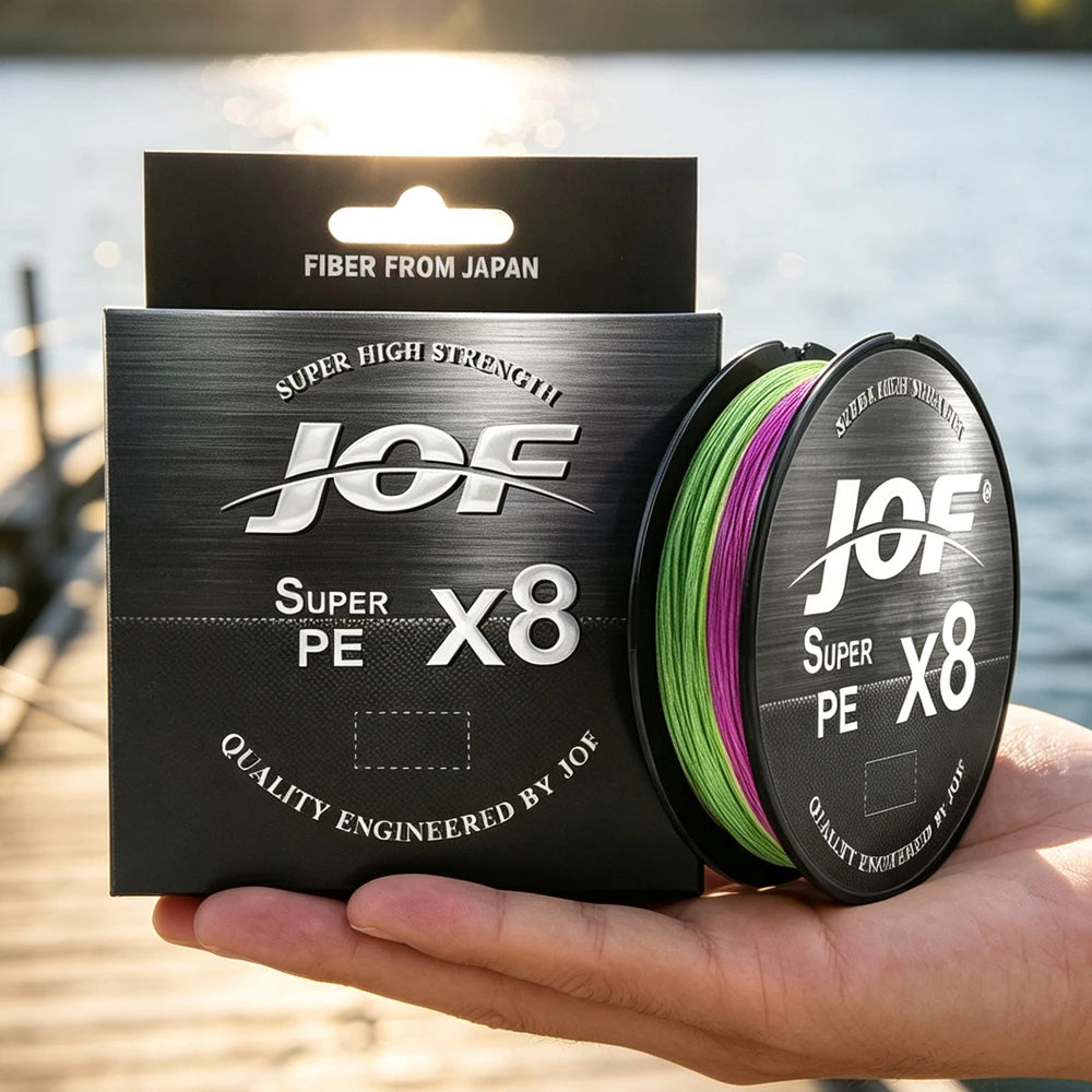 JOF X8 Strong 300M 500M 100M 8 Strand Weaves PE Braided Fishing Line Multifilament 8 Braid Wire 12LB 20LB 40LB 60LB 80LB 100LB