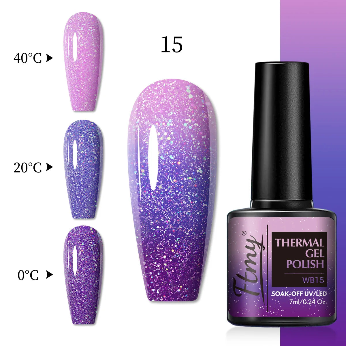 Color Changing Gel Nail Polish, Temperature-Sensitive, 7ml, Lead-Free, No Fragrance, Nail Art Manicure Gel Polish For Salon Use