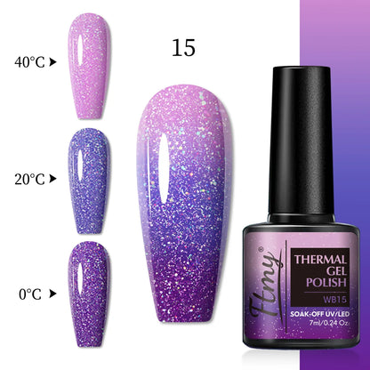 Color Changing Gel Nail Polish, Temperature-Sensitive, 7ml, Lead-Free, No Fragrance, Nail Art Manicure Gel Polish For Salon Use