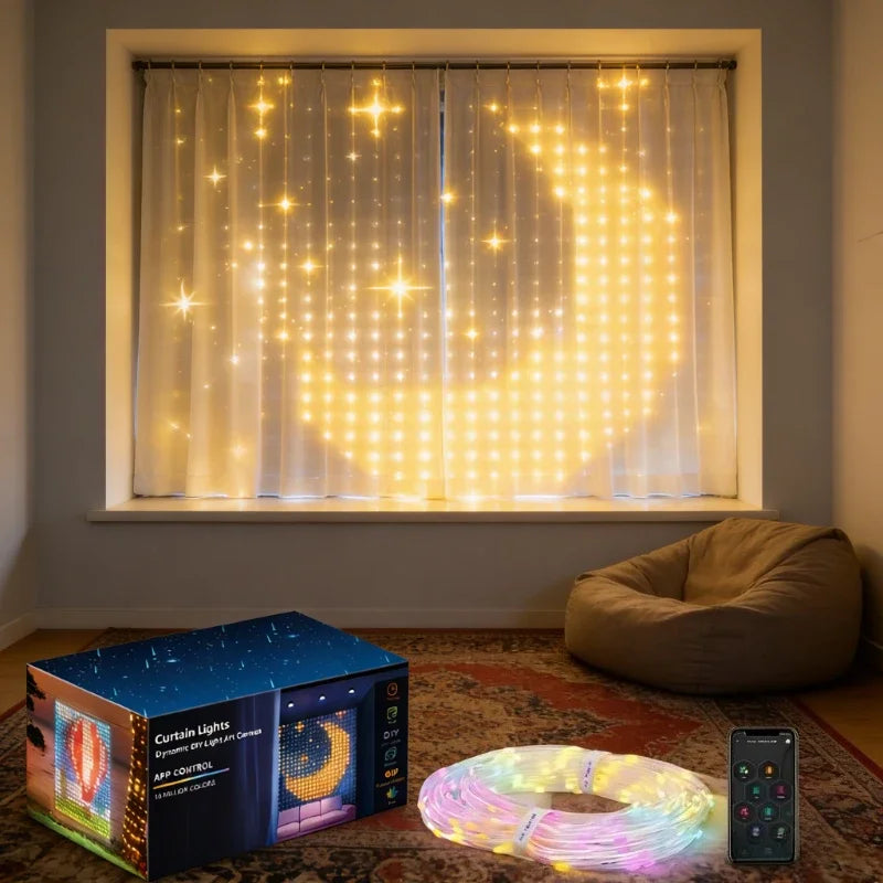 DIY LED-ljusgardin med appstyrning