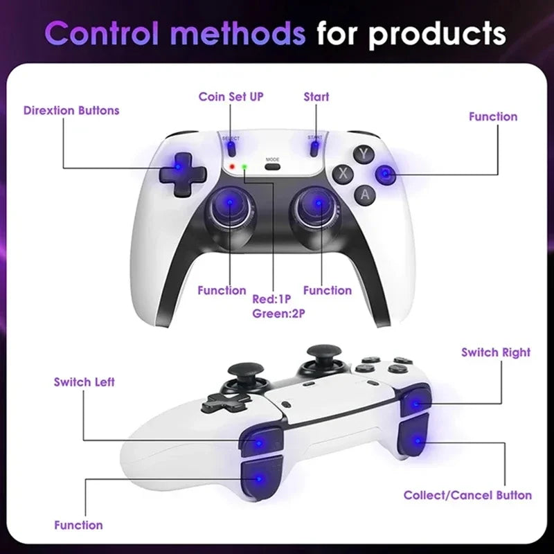 M15 4K TV Game Stick Retro Spelkonsol – 64GB/128GB 20 000–40 000 Spel 23 Emulatorer Trådlösa Handkontroller HDMI