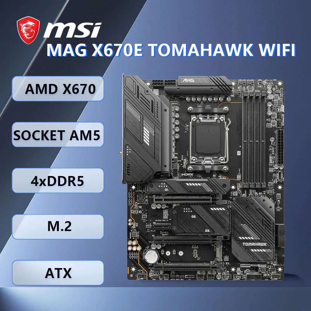 MSI MAG X670E TOMAHAWK WIFI Motherboard Socket AM5 AMD X670 4xDDR5 4xM.2 ATX support Ryzen 5 8600G 8300GE 7600X 8500G cpu
