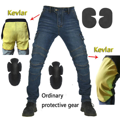 Skyddande motorcykeljeans och körbyxor