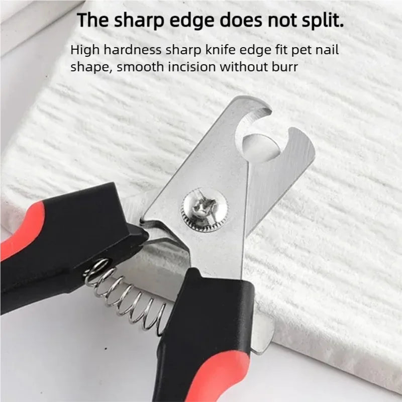 Easy Use Pet Nail Clippers for Beginners with Safety Guard Sharp Dog Cat Nail Trimmer with File Non-slip Handle Grooming Tool