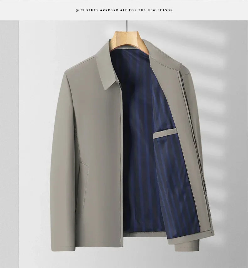 Herr Businessjacka – Smart Casual Kavajtröja med Nedfälld Krage, Vår & Höst, 4 Färger