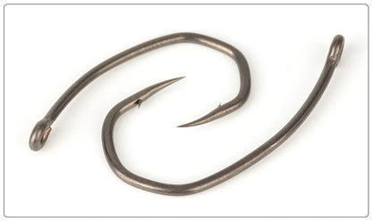 Hirisi 8041 50Pcs PTFE Coated Fish Hook High Carbon Stainless Steel Anti-Rust Sharp Point Barbed With Eye for Fishing Accessory