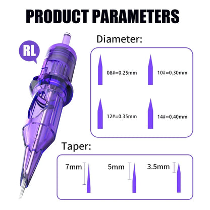 Mast Pro Tattoo Cartridge Needles PMU 1RL 3RL Precision for Tattoo Permanent Makeup Micropigmentation Eyelinver Lips Eyebrows