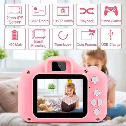 Super Cute Children Camera 1080P HD Toddler Digital Video Camera 2.0-inch Kids Camera with Silicone Cases Toys for  Christmas