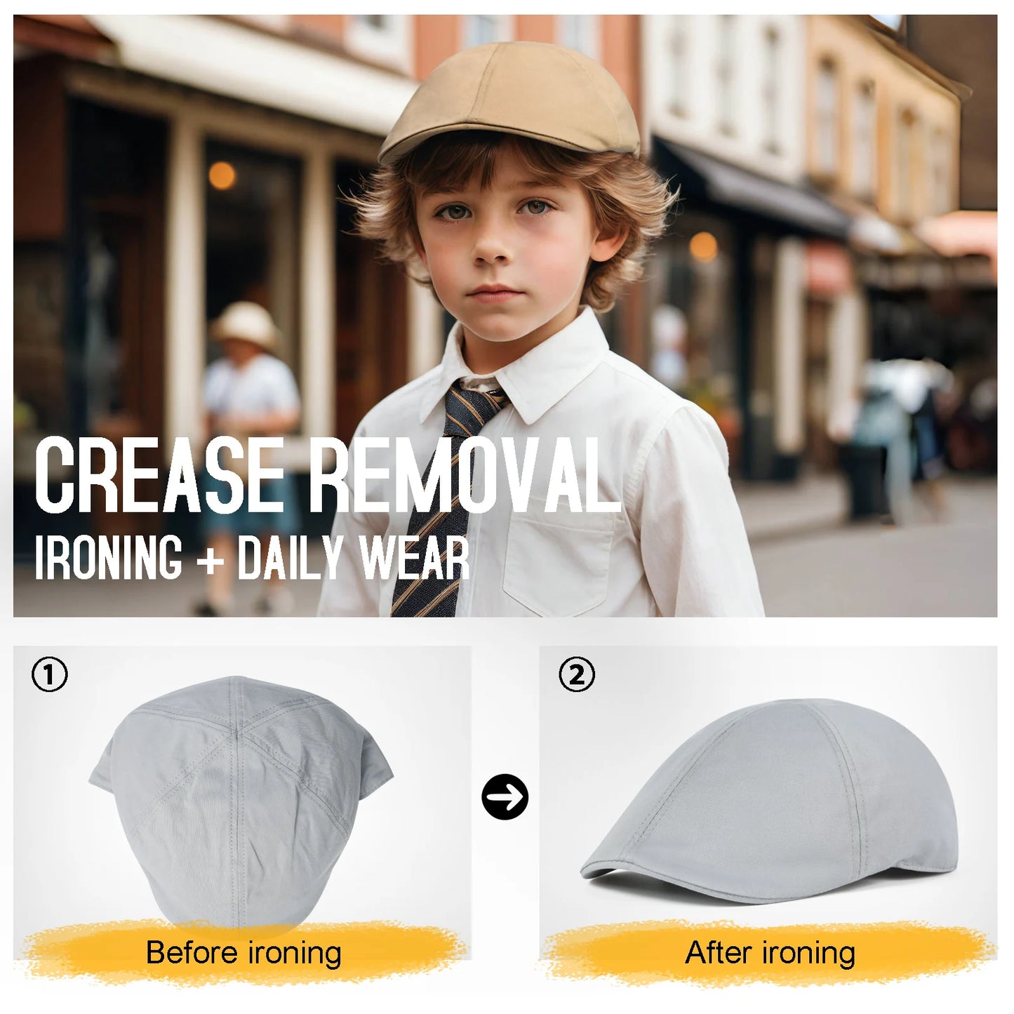 JANGOUL Toddler Boy 100% Cotton Ivy Infant Newsboy Cap Kids Vintage Child Flat Hat Outdoor Spring Summer Beret Hat 646