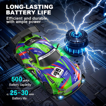 LKCOMO radiostyrd driftbil 1:24 med fyrhjulsdrift och LED-ljus