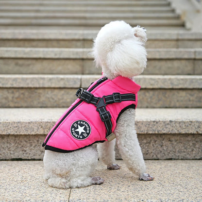 Waterproof Warm Dog Jacket Vest Winter Dog Clothes With Harness French-Bulldog Coat Pet Costume for Small Large Dogs Chihuahua
