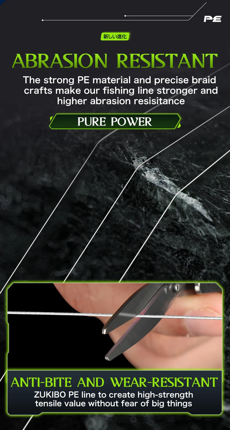 ZUKIBO Super Soft Laser Nano Braid Fishing Line Durable Smooth Multifilament PE Line Low Mermory Extremely Thinner Fishing Wire