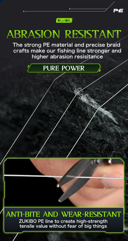 ZUKIBO Super Soft Laser Nano Braid Fishing Line Durable Smooth Multifilament PE Line Low Mermory Extremely Thinner Fishing Wire
