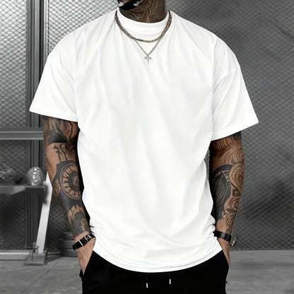 Herr-t-shirt 100% Bomull – Rund Hals, Kortärmad, Klassisk Svart eller Vit, S–XXXL