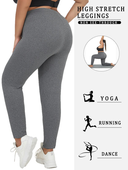 Plus size Women's Super Soft Leggings, High Elasticity for Workout Yoga Running and Daily Casual Wear Comfort Stretch Tights