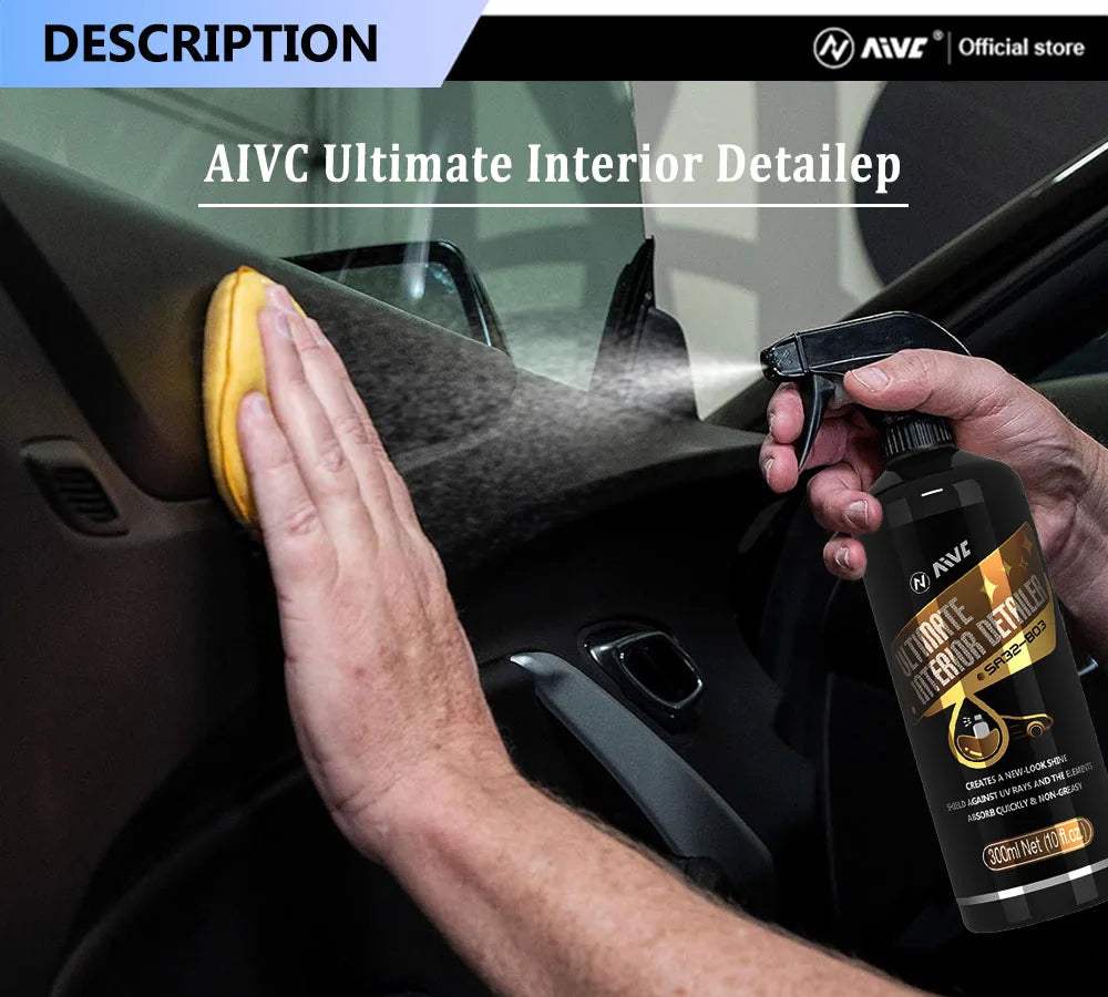 AIVC Interior Detailer Leather plastic Rubber Dressing Ceramic Black Shine Trim Restorer Car Auto Polish Cleaning Products