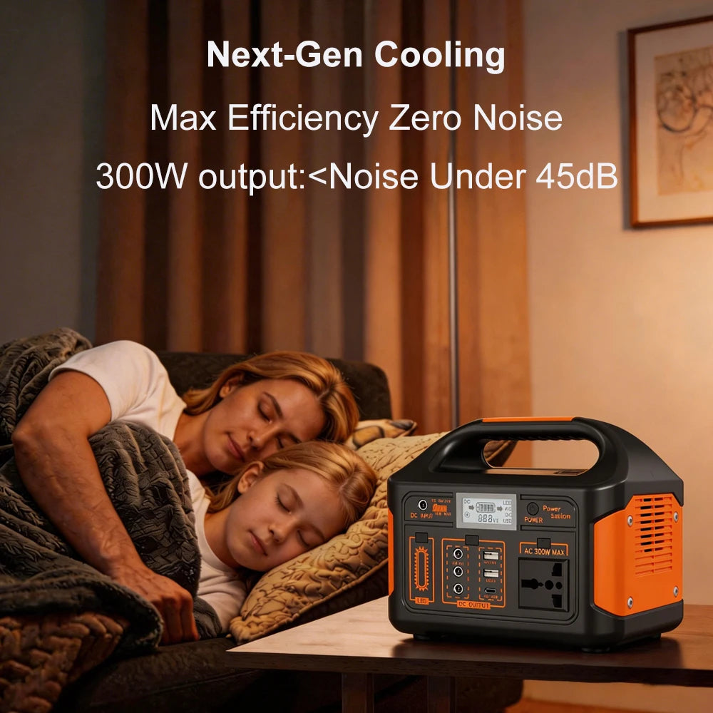 Gaiaray Portable Power Station 500W 300W 200W 100W Solar Generator UPS LiFePO4 Battery LED Light Solar Charging Station for Home Outdoor Emergency Power Bank