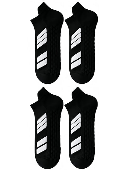 10Pairs Black Low Cut Sports Socks Unisex Breathable Sweat Absorbing Running Basketball Leisure Towel Bottom Socks for Men And W