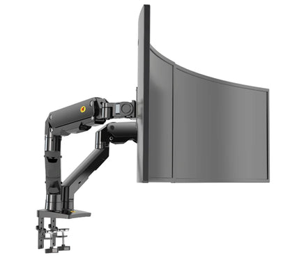 NB G55 Mechanical Spring Arm 27-34 Inch Dual Arc Screen Desktop Monitor Holder 5-16kgs Ultra Wide Monitor Mount with USB Port