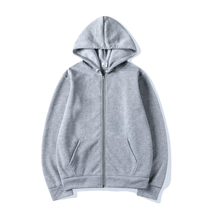 2025New Trendy Sweatshirt Coat Front Pockets Warm Zipper Lamb Wool Jacket Men and Woman Autumn Winter Pure Color Cardigan Hoodie