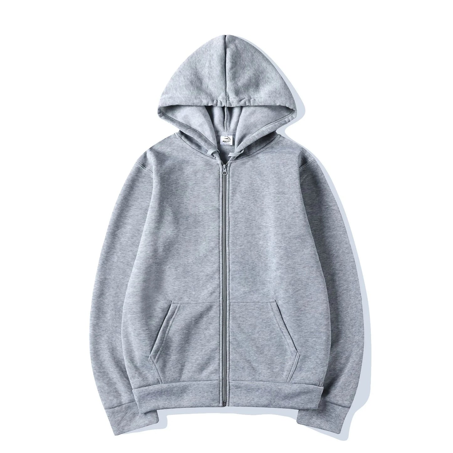 2025New Trendy Sweatshirt Coat Front Pockets Warm Zipper Lamb Wool Jacket Men and Woman Autumn Winter Pure Color Cardigan Hoodie