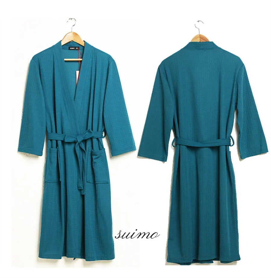 Unisex Kimono Badrock Lång – Lätt Mjuk Sommar & Höst Loungewear, 17 Färger M–3XL