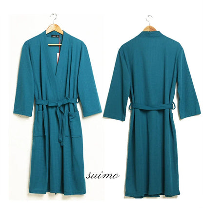 Unisex Kimono Badrock Lång – Lätt Mjuk Sommar & Höst Loungewear, 17 Färger M–3XL
