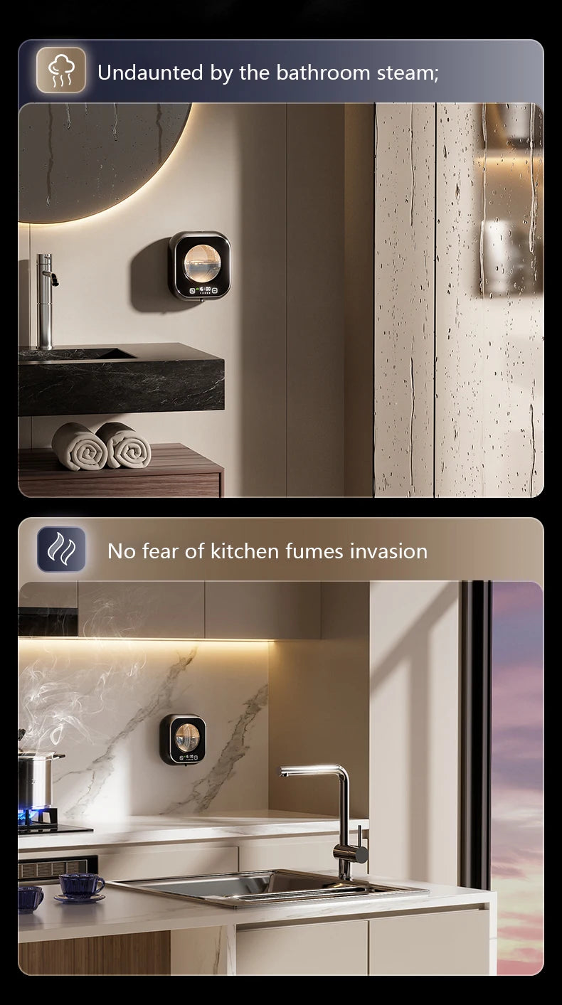 Wall Mounted Automatic Soap Dispenser with Large Capacity Non-contact Rechargeable Sensor Kitchen with LED Intelligence Cleaning