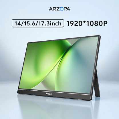 ARZOPA 14/15.6/17.3 Inch 1080P Mini Second Gaming Display Portable Monitor External Screen for MAC/Laptop/PC/Xbox/PS/Switch