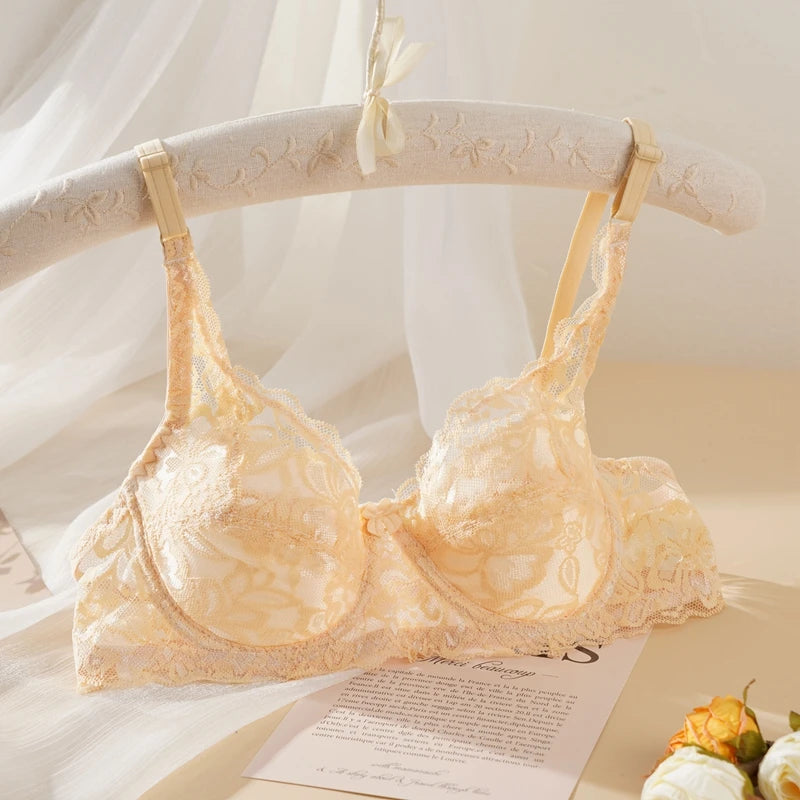 Women's Lace Push Up Bra 32-40 B/C Cup Sexy Hollow Out Bras Plus Size Female  Thin Bralette Embroidery Breathable Underwear