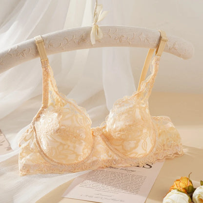 Women's Lace Push Up Bra 32-40 B/C Cup Sexy Hollow Out Bras Plus Size Female  Thin Bralette Embroidery Breathable Underwear