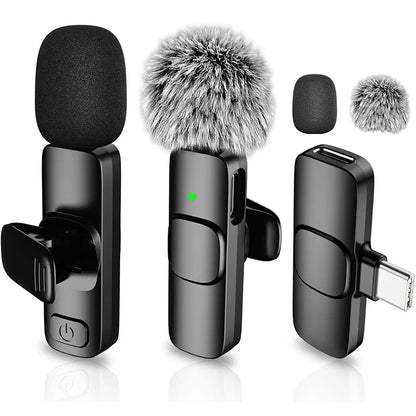 Wireless Lavalier Lapel Microphone for iPhone, iPad, Mini Video Recording Mic for Interview Video Podcast Vlog Noise Reduction