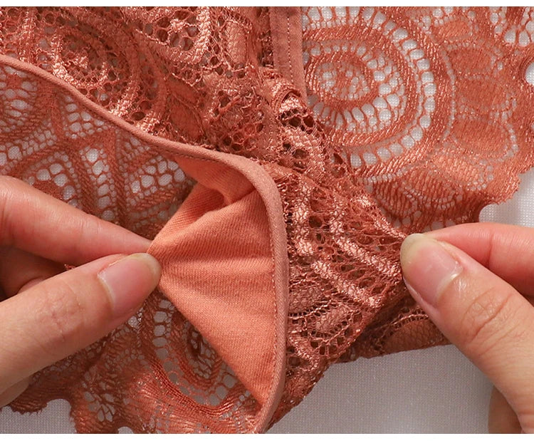 Meet'r Women Sexy Lace Panties Low-Rise Temptation Lingerie Female G String Transparent Underwear Hollow Out Briefs Intimates