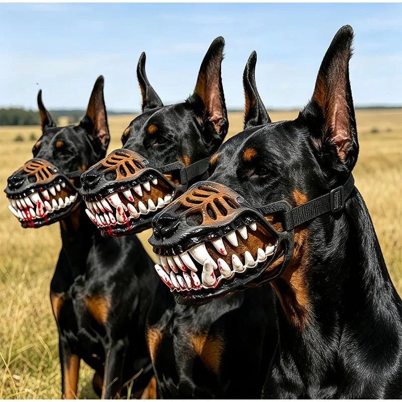 Latex Dog Mask With Blood In Pet Teeth Interesting Adjustable Elastic Cat Dog Mask Halloween Party Pet Dressing Headgear