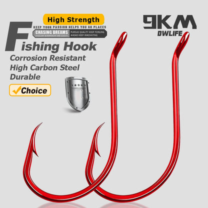 9KM Red Octopus Hook Fishing Extra Strong Versatile Fishing Hook Live Bait Hook for Saltwater