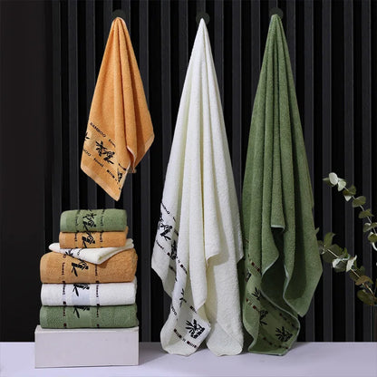 1/2/6pcs Bamboo Fiber Towel Set Luxury Thick Bath Towels & Face Towels for Adults 34x74cm/70x140cm Home Bathroom Accessories