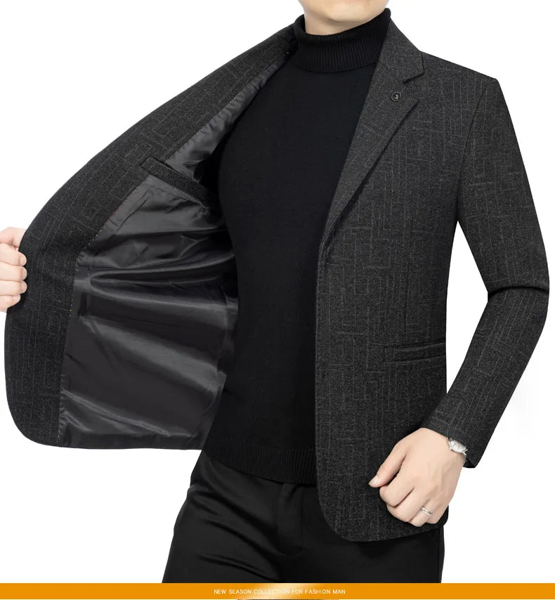 Business Casual Kavaj Herr – Elegant Enkelknäppt Sommarjacka