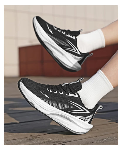 Lightweight Men's Running Sneakers Carbon Board Speciality Marathon Men Sports Breathable Walking Athletic Nonskid Sneakers Man