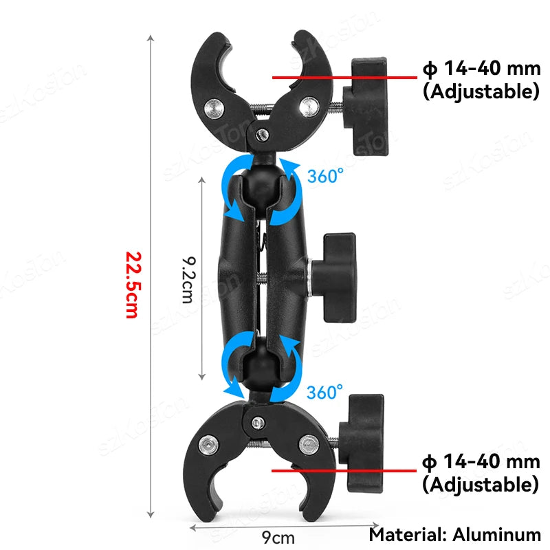 For Insta 360 X5 X4 X3 GO 3S Motorcycle Bicycle Clip Bracket for GoPro 13 12 11 DJI Action 6 Bike Selfie Stick Camera Accessory