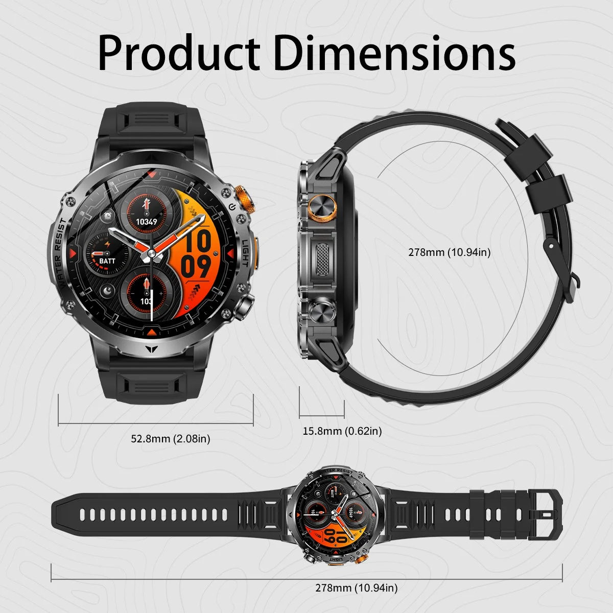 2026 New Men Outdoor Smart Watch 1.7" IPS 1600mAh  Battery Bluetooth Call IPX8 Waterproof Flashlight SOS Compass 120+Sport Modes