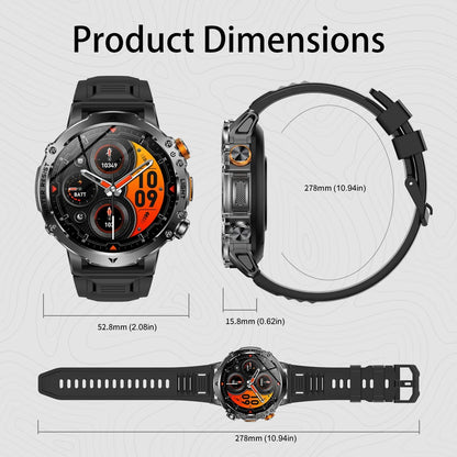 2026 New Men Outdoor Smart Watch 1.7" IPS 1600mAh  Battery Bluetooth Call IPX8 Waterproof Flashlight SOS Compass 120+Sport Modes