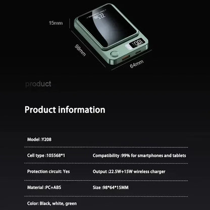 Lenovo New 500000mAh Magnetic Wireless Power Bank Super Fast Charging LED Display Digital for MagSafe For iPhone Huawei Xiaomi