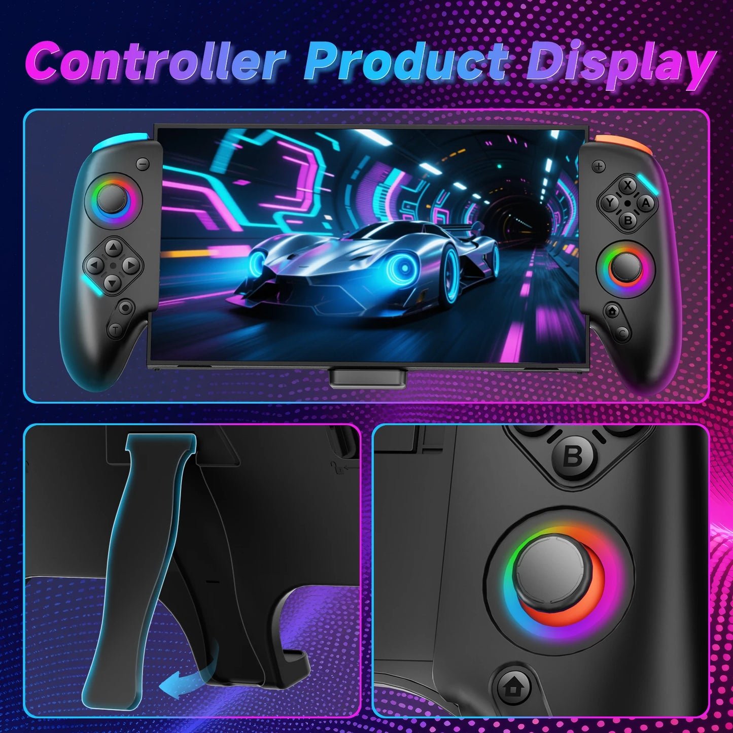 Gamepad For Nintendo Switch 2 Controller RGB 9-Axis Gyro Joypad W/ Dual Shock Turbo/Marco Programable Function Game Pad Joystick