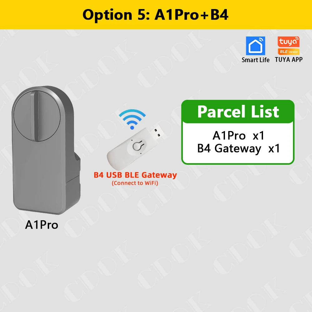 CDOK A1Pro Tuya Bluetooth Smart Lock Is Installed on the Traditional Door Lock Manual Knob to Achieve Smart Unlocking