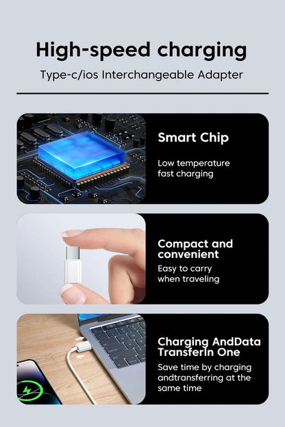 Type C To Lightning Adapter Type C Male To Lightning Female Converter High Speed Charging/Transfer Adapter for iphone 15 16