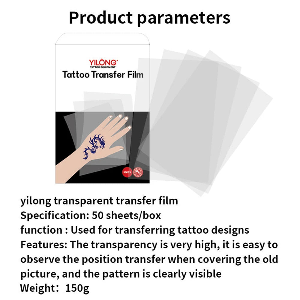 50pcs Clear Pattern Thermal Tattoo TransferTransparent Tattoo Transfer Paper Tattoo Stencil  Film Paper Stencil Accessories