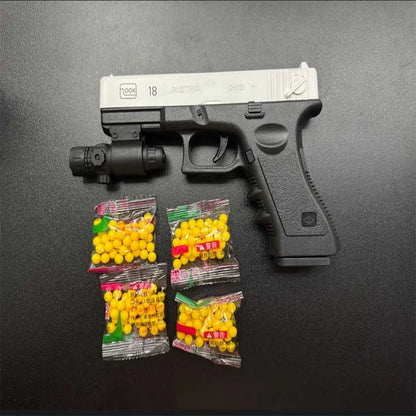 Mjukgummikula Airsoft Pistol Manuell G18 Leksakspistol med Magasin och Laser