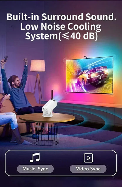 New SmartProjector Mini HY300 8K Android 11 Dual Wifi6 290ANSI Allwinner H726 BT5.4 1080P 1280*720P Home Cinema Outdoor Projetor