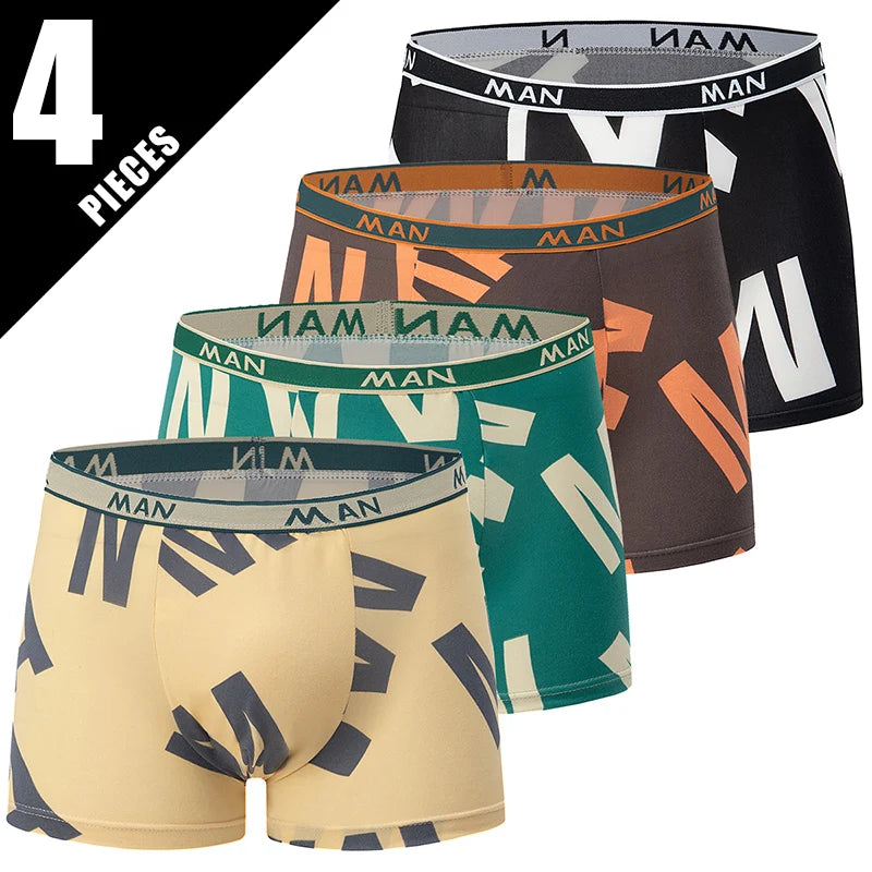 Herr Boxershorts 4/10-pack – Europeisk/US Storlek Trendiga Tryck Plus Size, XS–XXXL